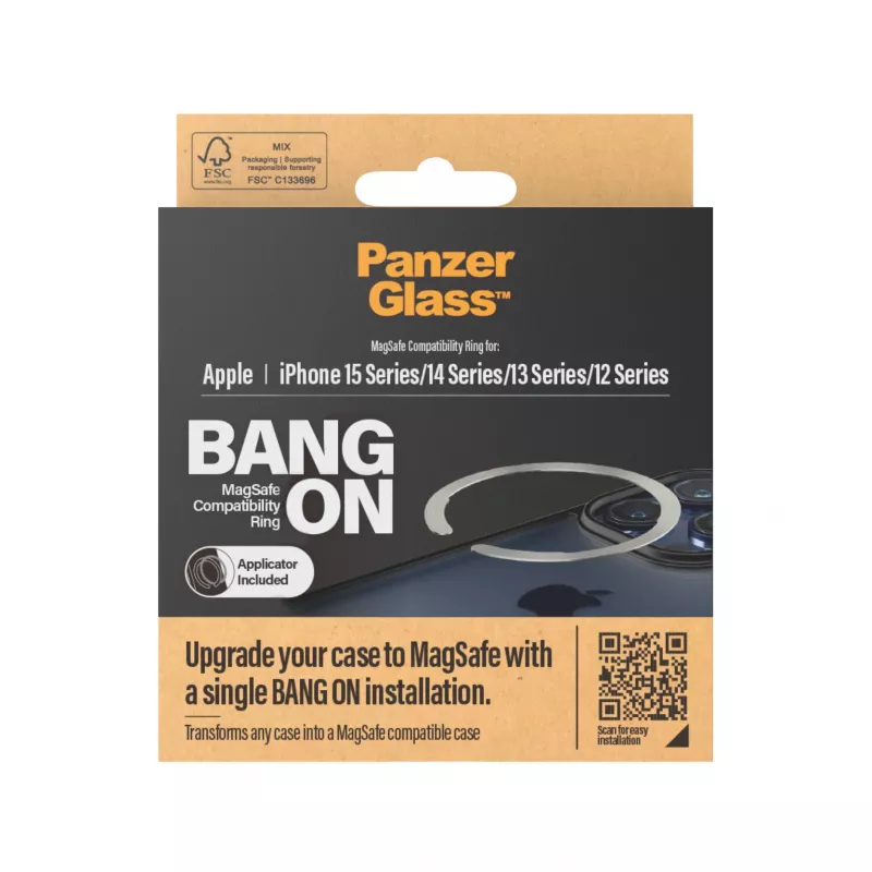 Katte PanzerGlass Bang On MagSafe Compatibility Ring iPhone 12 13 14 15 läbipaistev