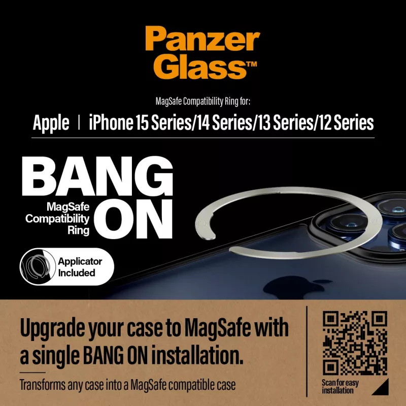 Katte PanzerGlass Bang On MagSafe Compatibility Ring iPhone 12 13 14 15 läbipaistev