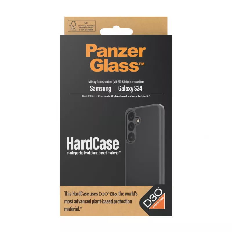 PanzerGlass® HardCase Must koos D3O® Samsung Galaxy S24, ümbris, Samsung, Samsung – Galaxy S24, must