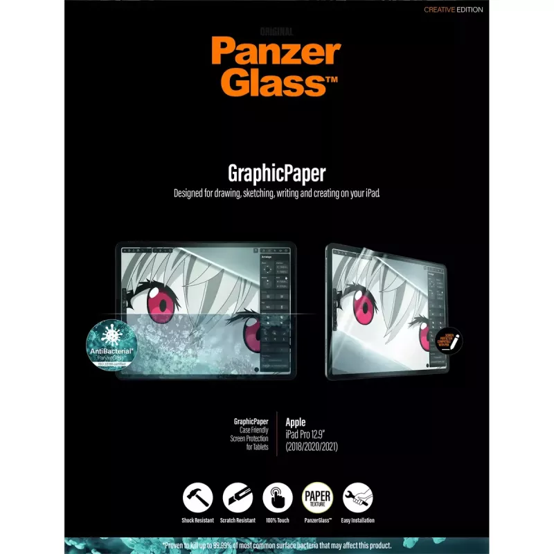 PanzerGlass ® GraphicPaper® ekraanikaitse iPad Pro 12.9'' (2018-2022) | Ultra-Wide Fit