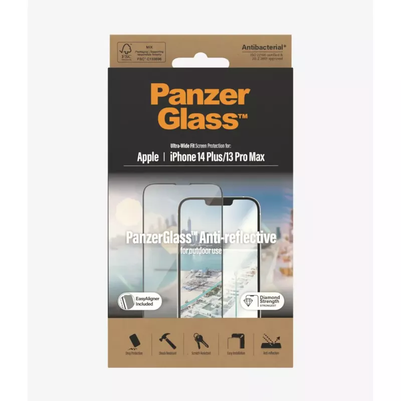 PanzerGlass ® peegeldusvastane ekraanikaitse iPhone 14 Plus | 13 Pro Max | ülilai sobivus EasyAligneriga