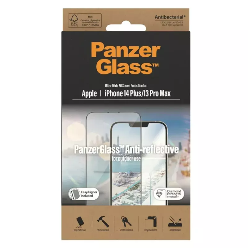 PanzerGlass ® peegeldusvastane ekraanikaitse iPhone 14 Plus | 13 Pro Max | ülilai sobivus EasyAligneriga