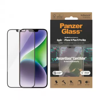 Läbipaistev ekraanikaitse PanzerGlass CamSlider Apple iPhone 14 Plus / 13 Pro Max jaoks, 6,68-tolline karastatud klaas, PET, antibakteriaalne