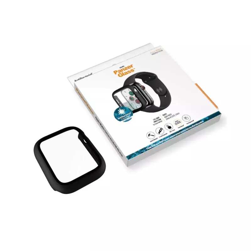 Ekraanikaitse PanzerGlass Full Body Apple Watch Series 4/5/6/SE 40mm — must, 29,8×35,1×0,43 mm