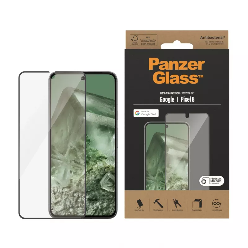 PanzerGlass ® ekraanikaitse Google Pixel 8 | Ultra-Wide Fit