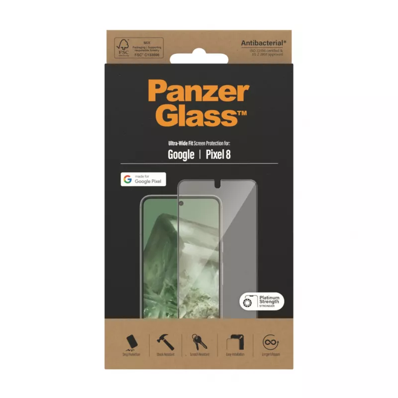 PanzerGlass ® ekraanikaitse Google Pixel 8 | Ultra-Wide Fit