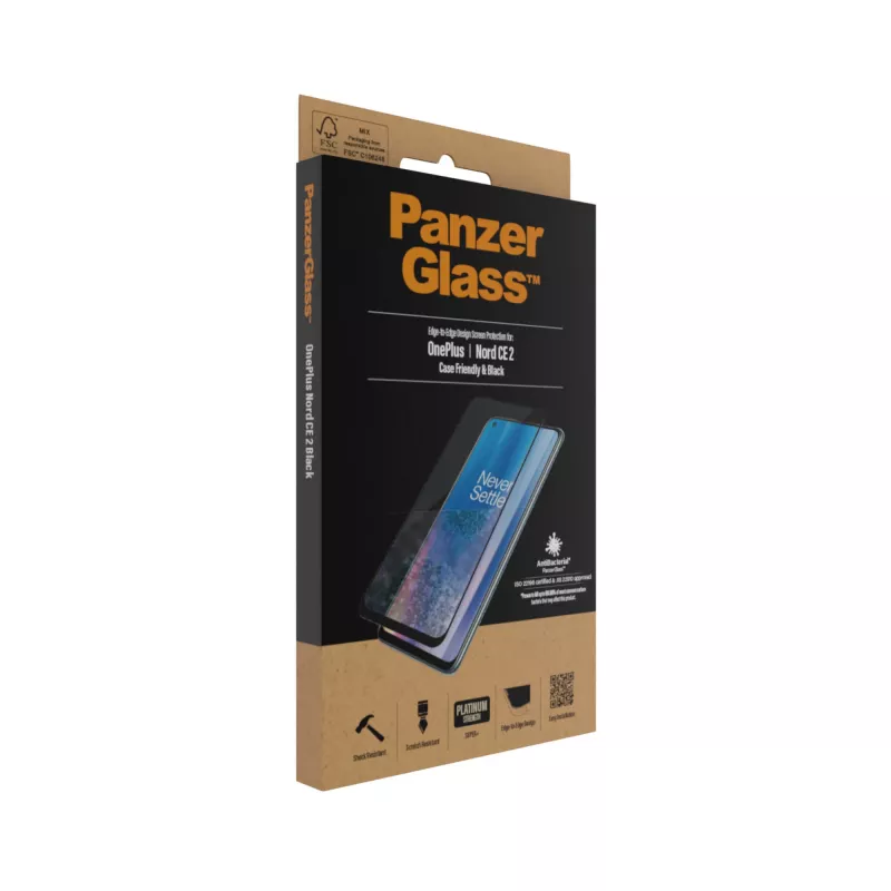 Ekraanikaitse PanzerGlass OnePlus Nord 2 CE kriimustus- põrutuskindel antibakteriaalne