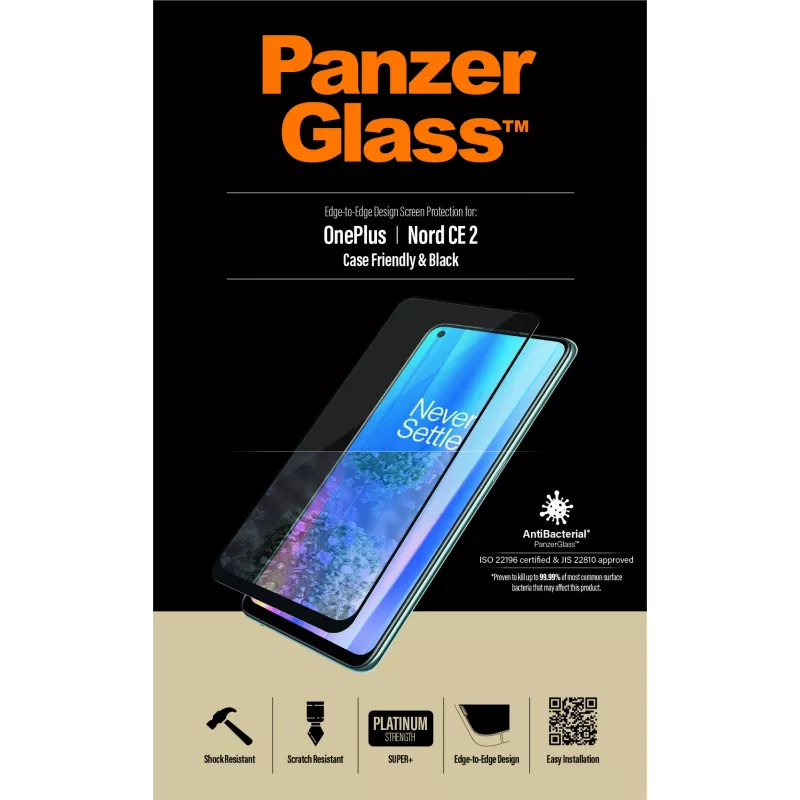 Ekraanikaitse PanzerGlass OnePlus Nord 2 CE kriimustus- põrutuskindel antibakteriaalne