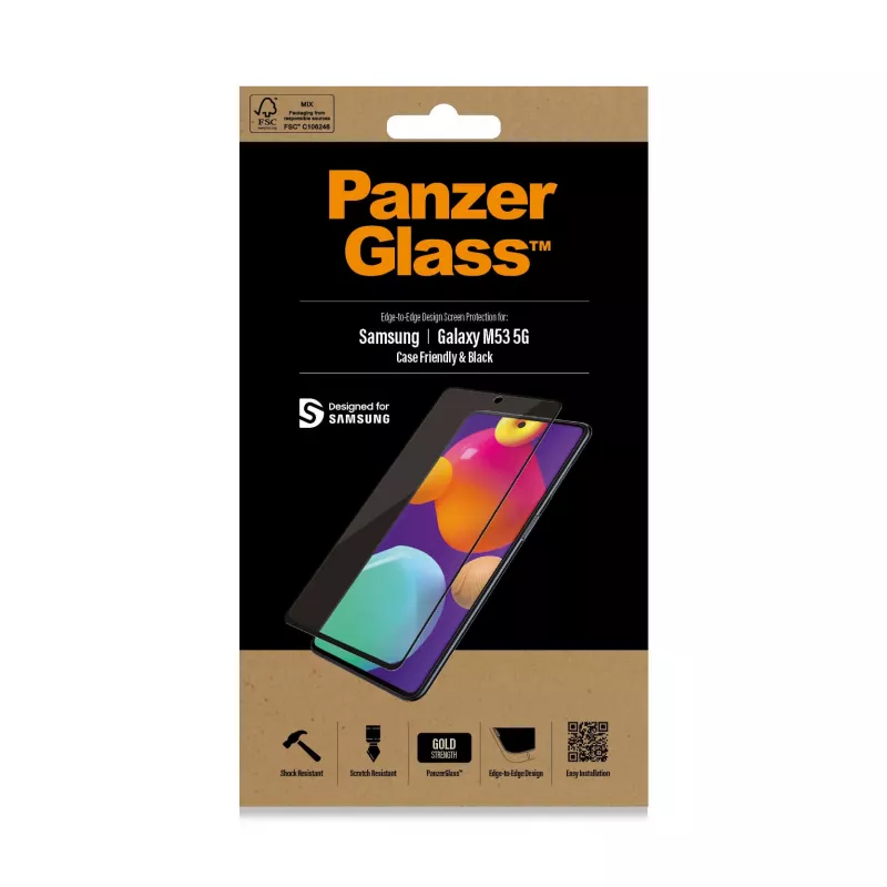 PanzerGlass ® Ekraanikaitse Samsung Galaxy M53 5G | M54 5G | Ülilai Sobivus