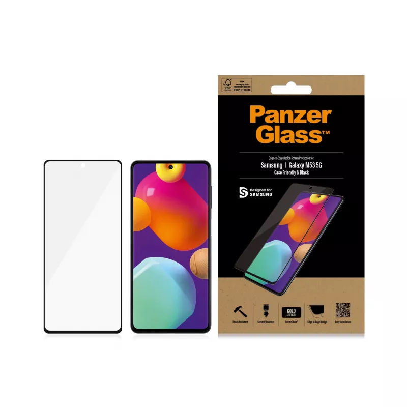 PanzerGlass ® Ekraanikaitse Samsung Galaxy M53 5G | M54 5G | Ülilai Sobivus