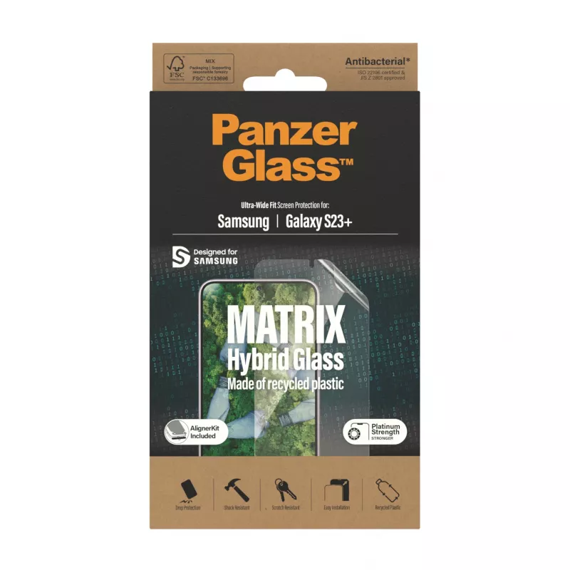 PanzerGlass ® ECO MATRIX ekraanikaitse Samsung Galaxy S23+ | ülilai sobivus joonduskomplektiga