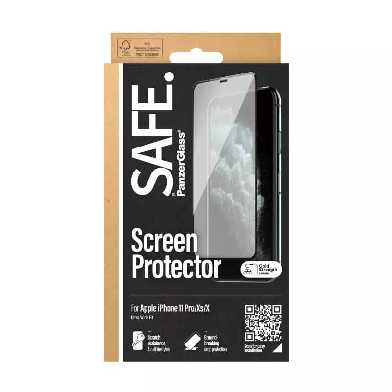 PanzerGlass SAFE. by ® ekraanikaitse iPhone X | Xs | 11 Pro | servast-servani
