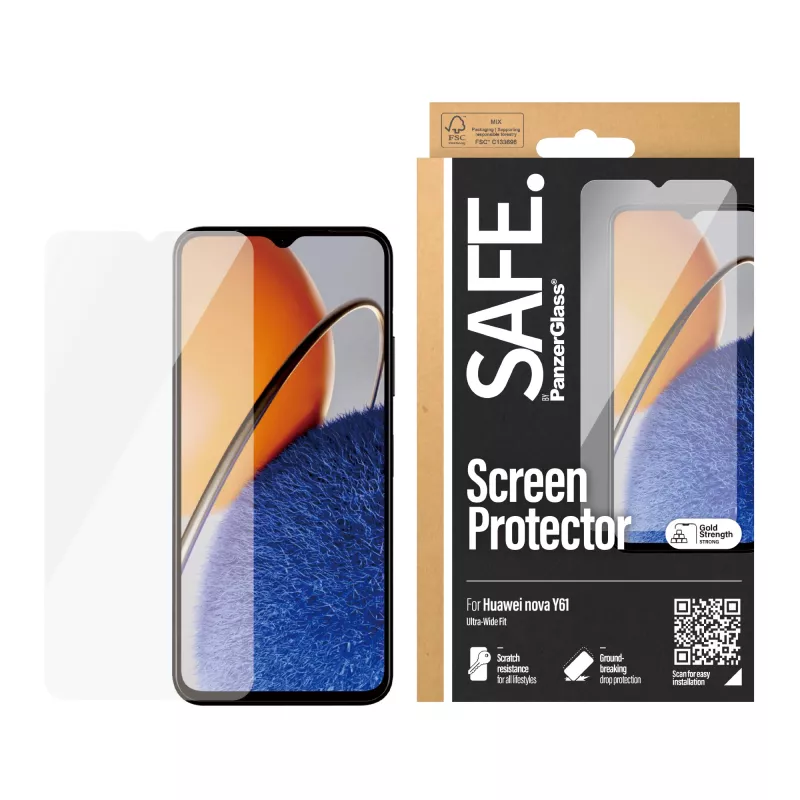 PanzerGlass SAFE. by ® ekraanikaitse Huawei Nova Y61 | Ultra-Wide Fit