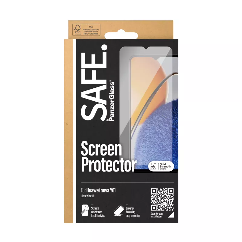 PanzerGlass SAFE. by ® ekraanikaitse Huawei Nova Y61 | Ultra-Wide Fit