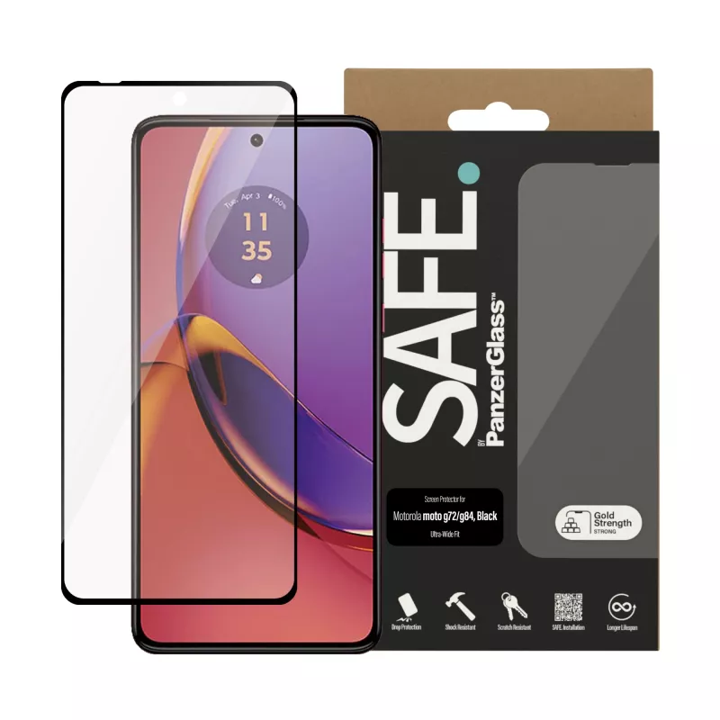 PanzerGlass SAFE. by ® ekraanikaitse Motorola MOTO G84 5G | G72 | Ultra-Wide Fit