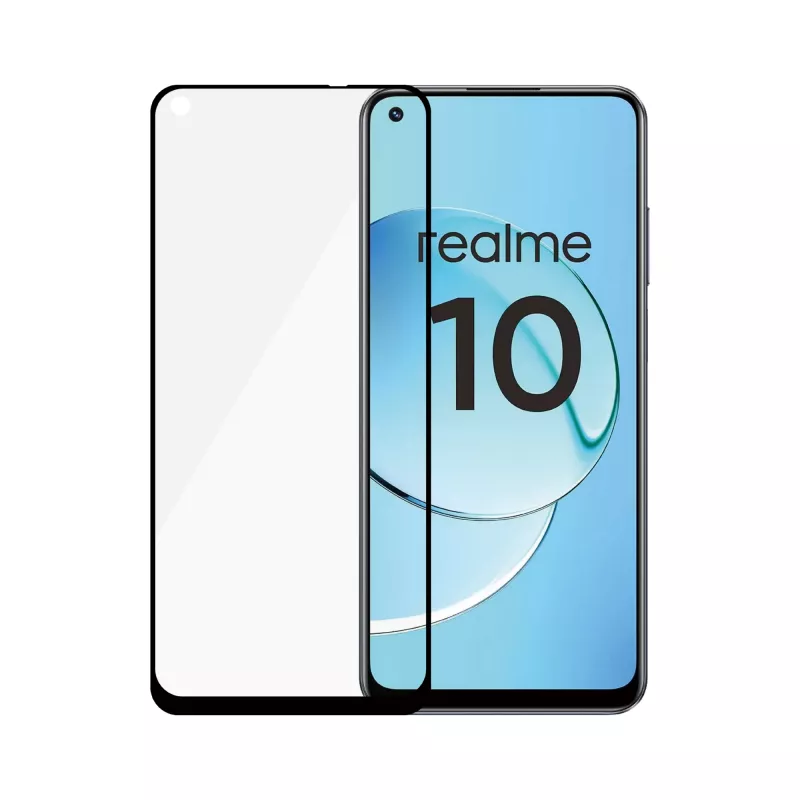 Karastatud klaasist ekraanikaitse PanzerGlass SAFE Realme 10 jaoks — Ultra-Wide Fit, must