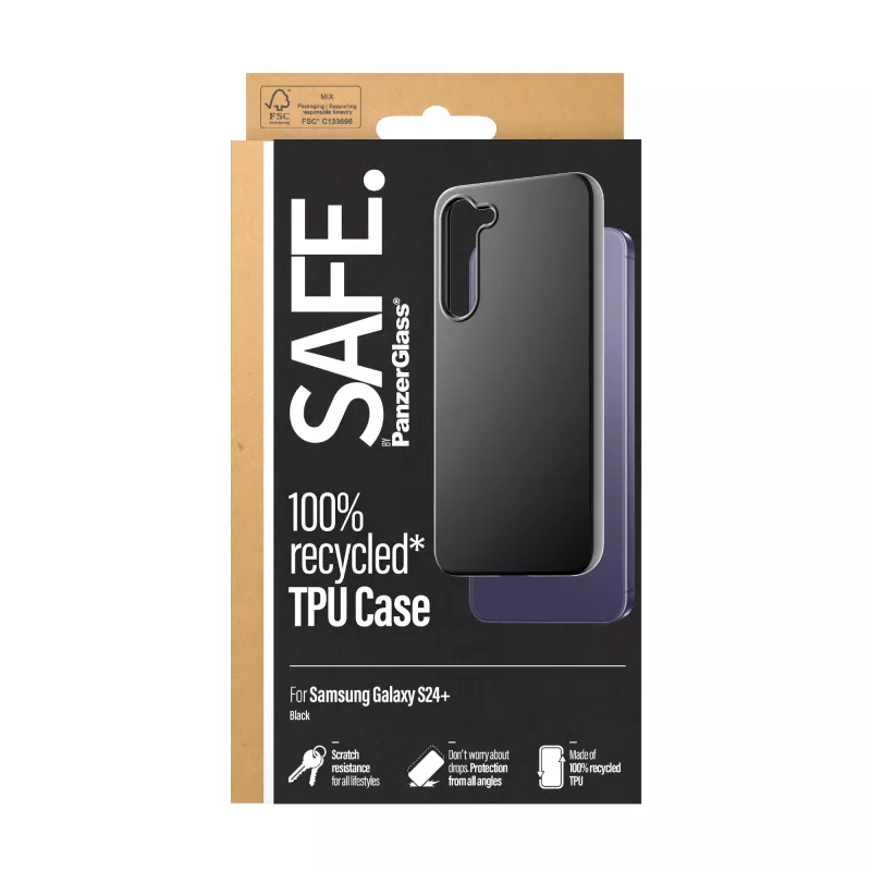 PanzerGlass SAFE. by ® TPU ümbris Samsung Galaxy S24+ | Must, kate, Samsung, Samsung - Galaxy S24 Plus, must