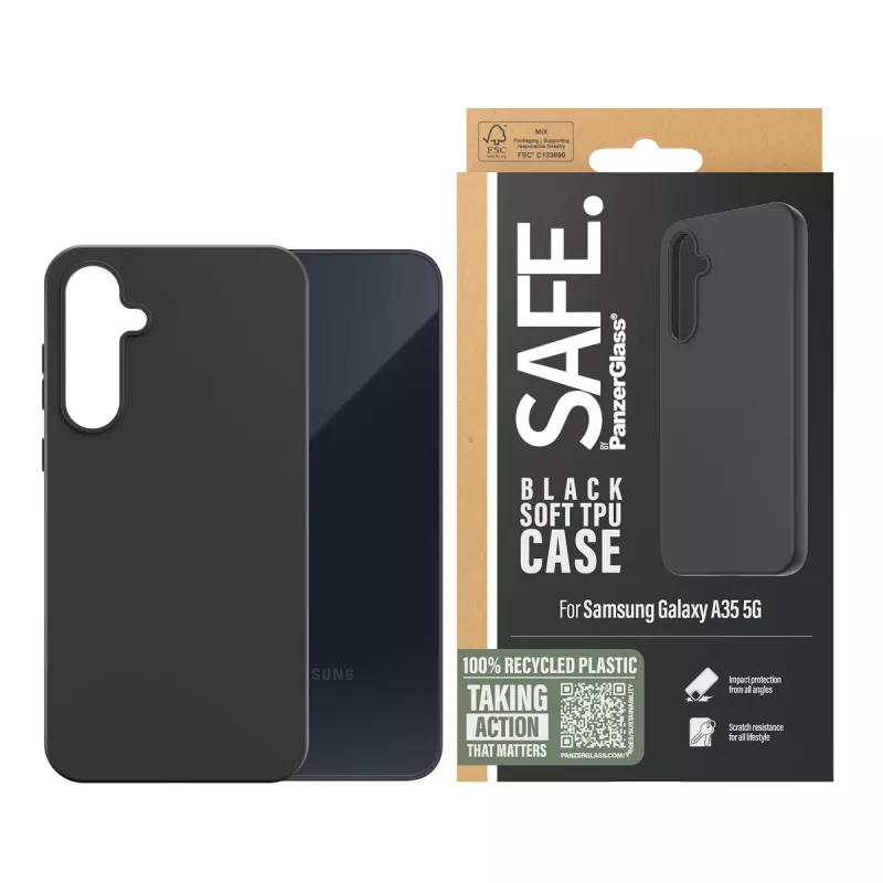 PanzerGlass SAFE. by ® TPU ümbris Samsung Galaxy A35 5G | Must