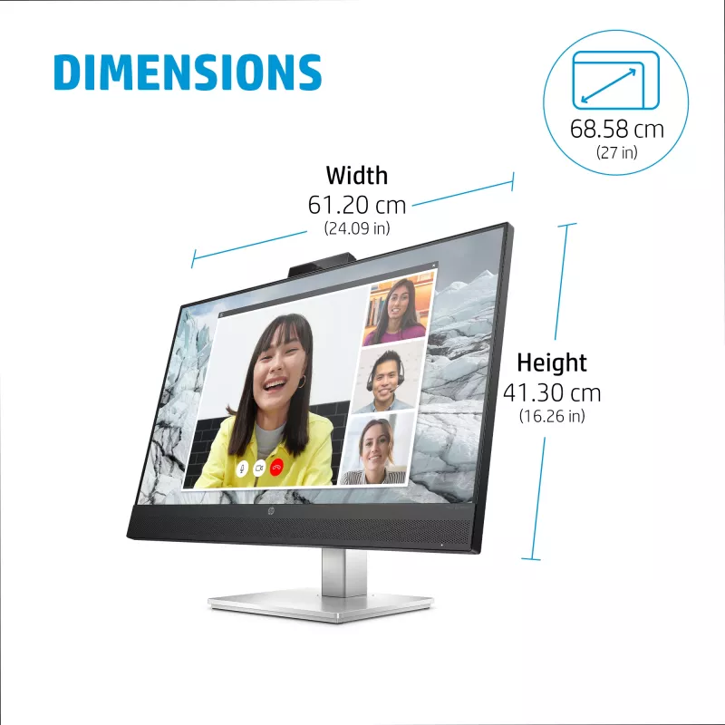 HP E27m G4 QHD USB-C konverentsimonitor, arvutimonitor 68,6 cm (27 tolli) 2560 x 1440 pikslit Quad HD LCD, must, hõbedane