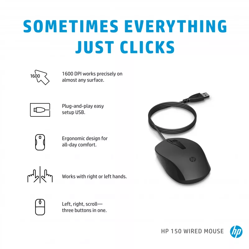 Hiir HP 150 juhtmega USB Type-A