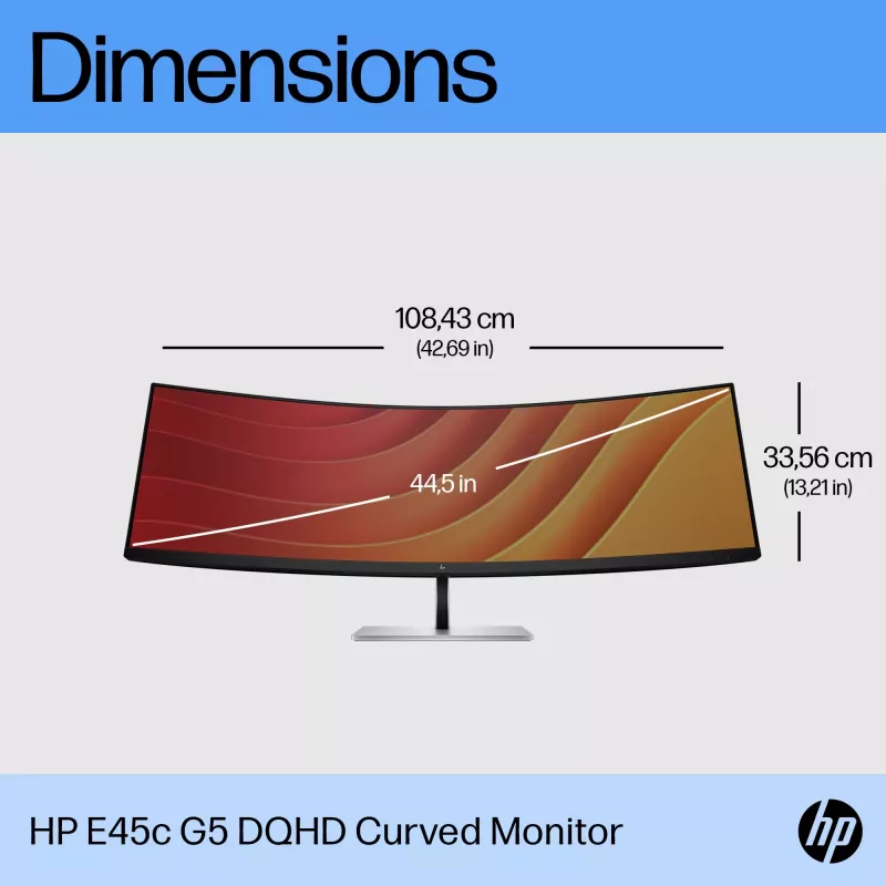 Monitor HP E45c G5 45-tolline kumer ekraan LCD DQHD resolutsioon