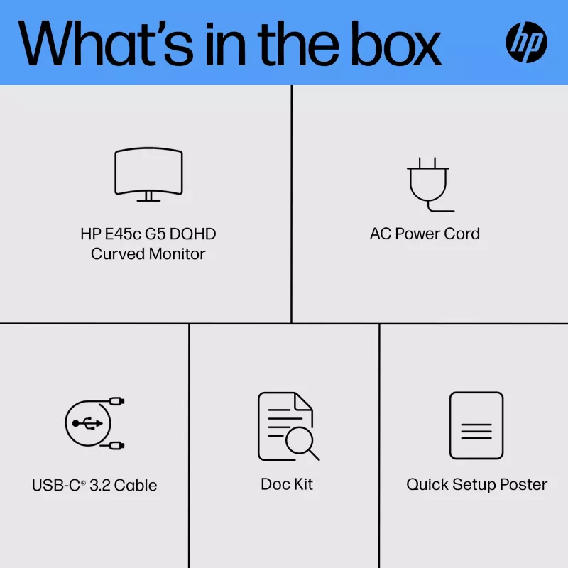 Monitor HP E45c G5 45-tolline kumer ekraan LCD DQHD resolutsioon