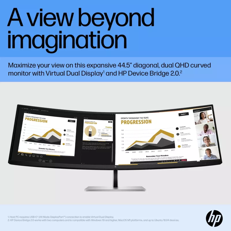 HP E45c G5 44,5-tolline kumer Dual QHD 5120 x 1440 monitor