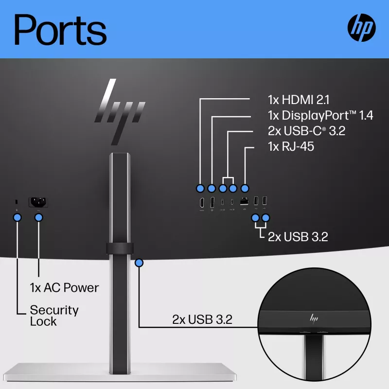 HP E45c G5 44,5-tolline kumer Dual QHD 5120 x 1440 monitor