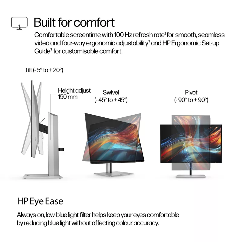 HP Series 7 Pro 24-tolline WUXGA USB-C monitor - 724pu PVC-vaba