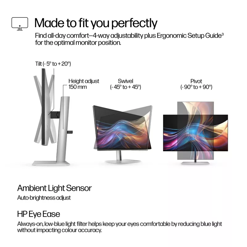 HP Series 7 Pro 27-tolline QHD-kuvar – 727pq PVC-vaba