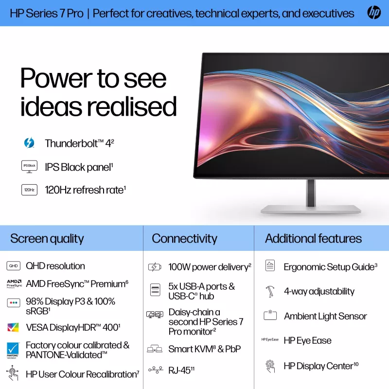 Monitor HP Series 7 Pro 27 tolli QHD Thunderbolt 4 2560 x 1440