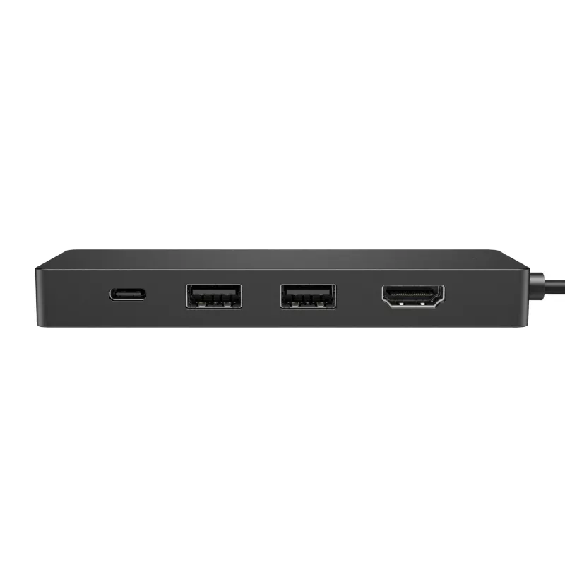 USB-C Travel Hub G3 — HP, USB 3.2 Gen 2 USB-C host, HDMI, USB-A, PD kuni 65 W, 116×41,9×14,5 mm