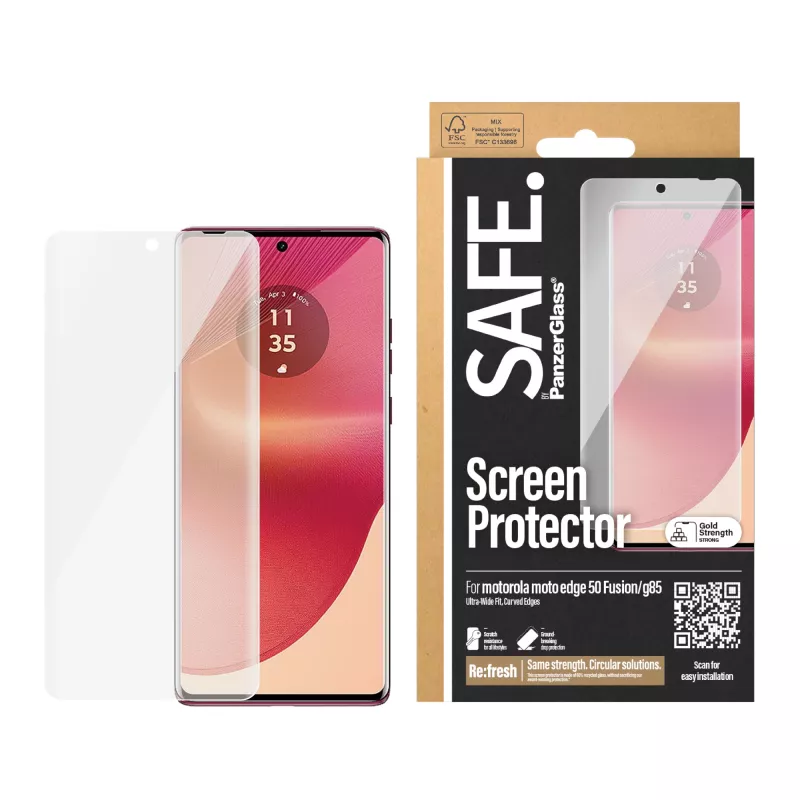 PanzerGlass SAFE. by ® ekraanikaitse Motorola Moto edge 50 Fusion | G85 | Ultra-Wide Fit