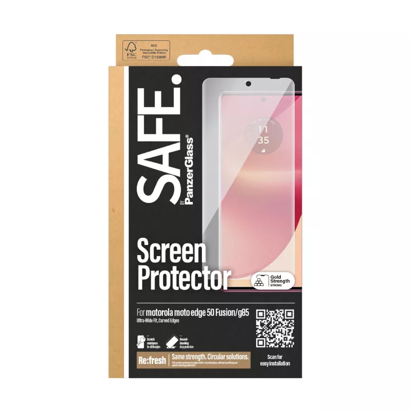 PanzerGlass SAFE. by ® ekraanikaitse Motorola Moto edge 50 Fusion | G85 | Ultra-Wide Fit