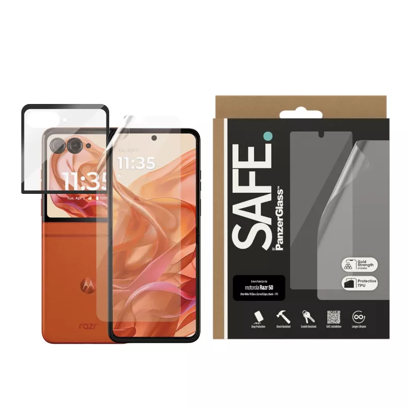 PanzerGlass SAFE. by ® ekraanikaitse Motorola Razr 60 | Razr 50 | Klaas ja kile