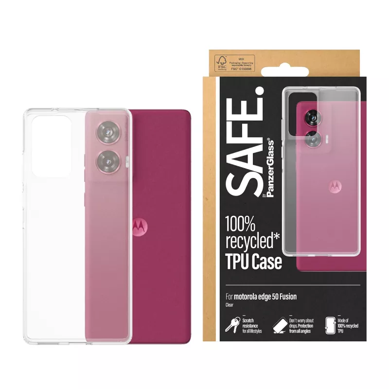 PanzerGlass SAFE. by ® TPU-ümbris Motorola Moto edge 50 Fusion jaoks | Läbipaistev