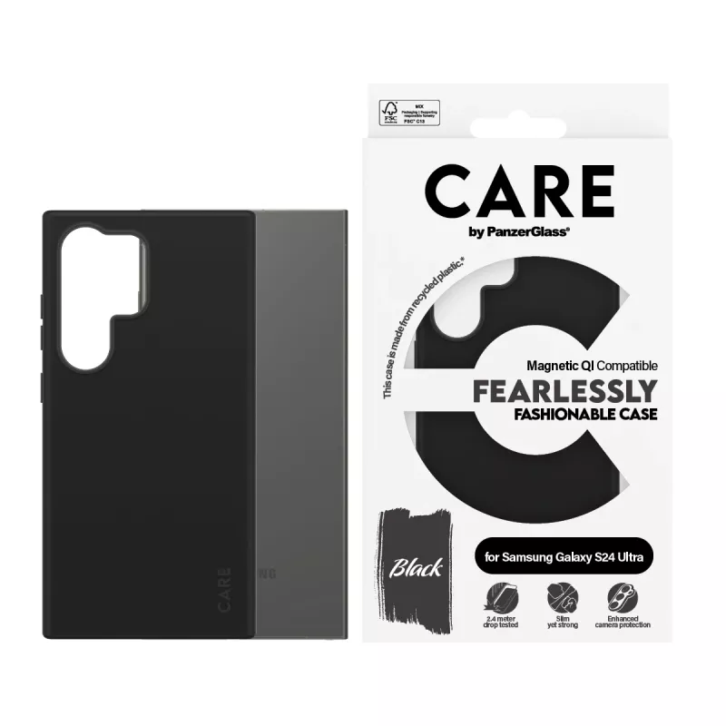 PanzerGlass CARE™ by ® ümbris must, Qi-ühilduv Samsung Galaxy S24 Ultra jaoks