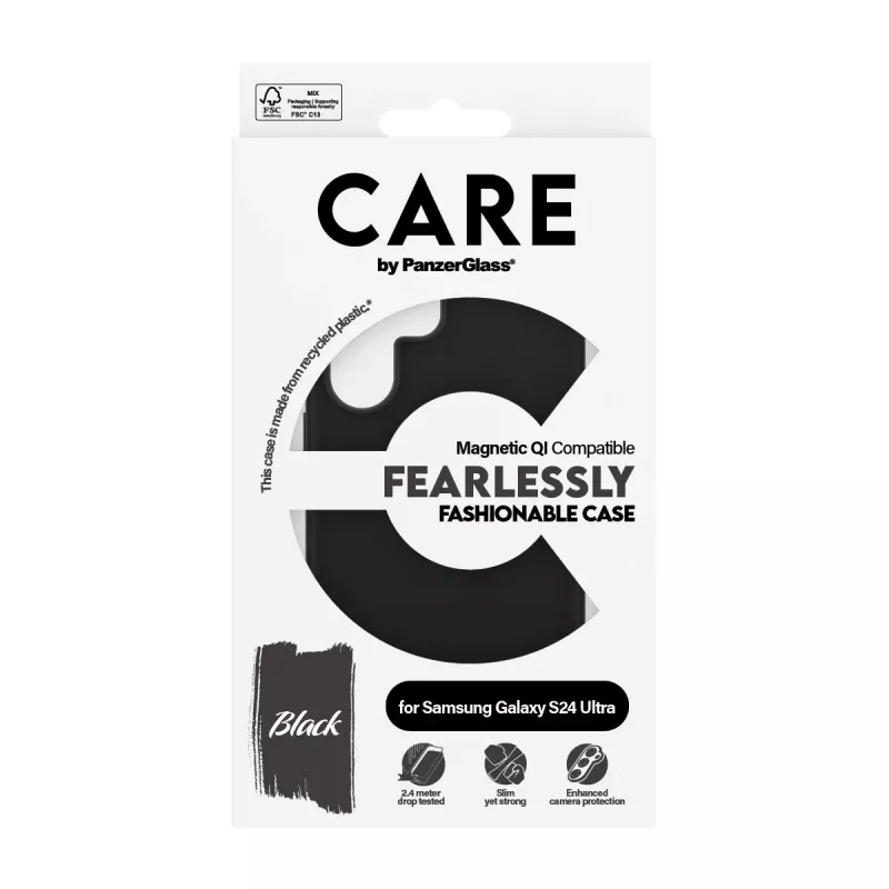 PanzerGlass CARE™ by ® ümbris must, Qi-ühilduv Samsung Galaxy S24 Ultra jaoks