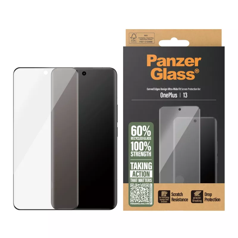 PanzerGlass ekraanikaitse OnePlus 13 Ultra-Wide Fit kriimustus- ja löögikindel