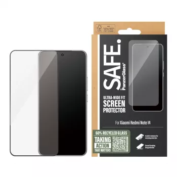 PanzerGlass SAFE. by ® ekraanikaitse musta raamiga Xiaomi Redmi Note 14 | ülilai liibuvus