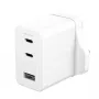 PanzerGlass empower™ by ® Turbo 70W mitme laadija, sisaldab 2 x USB-C + USB-A | UK pistik | Hõbevalge