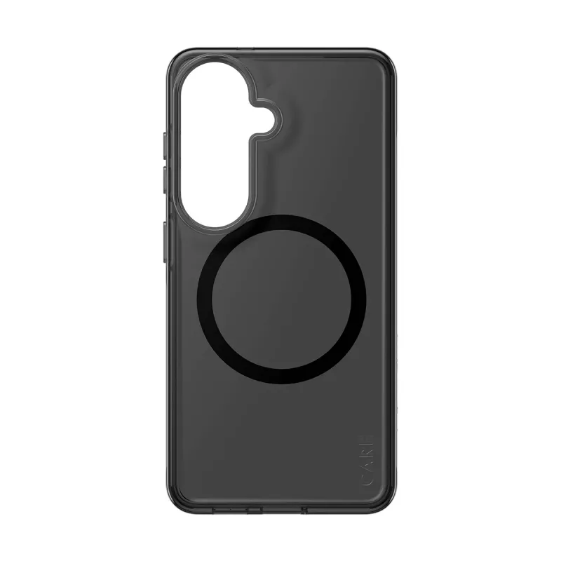 Kaitsev telefoniümbris PanzerGlass CARE™ Smokey Case koos Must Qi-ga Samsung Galaxy S26-le