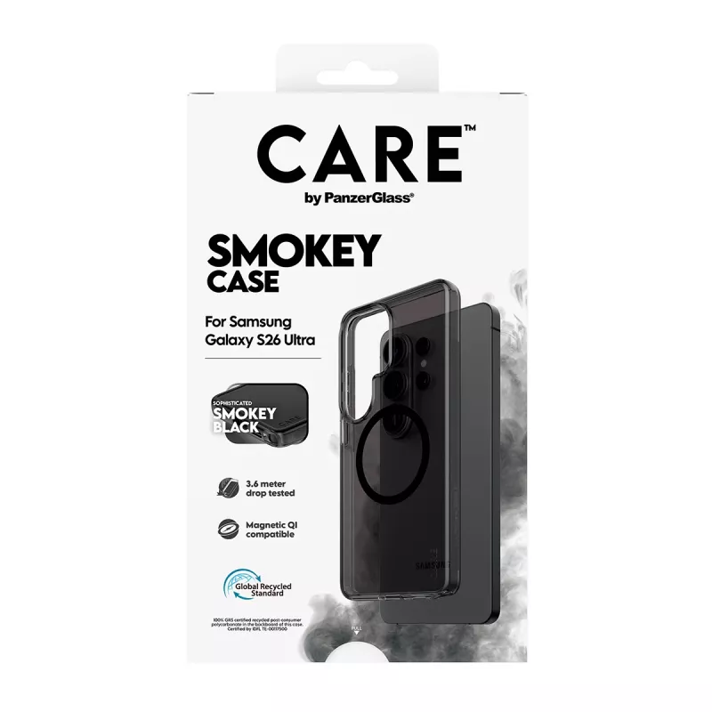 Kaitseümbris PanzerGlass CARE Urban Explorer Case Smokey musta Qi-ga Samsung Galaxy S26 Ultral