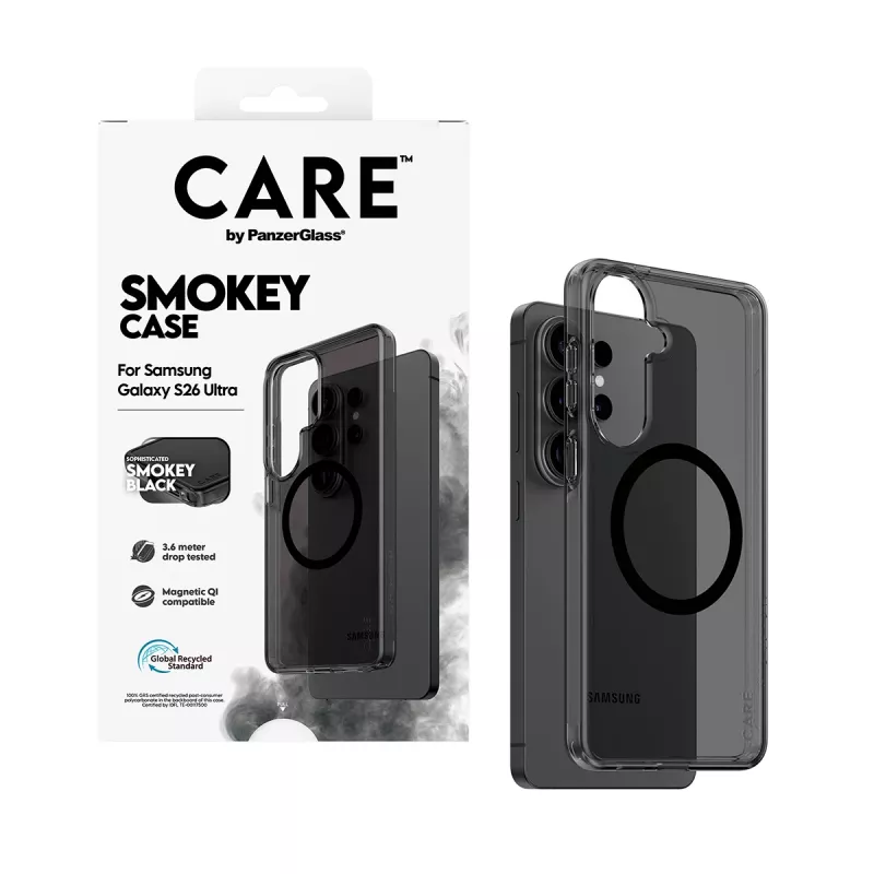 Kaitseümbris PanzerGlass CARE Urban Explorer Case Smokey musta Qi-ga Samsung Galaxy S26 Ultral