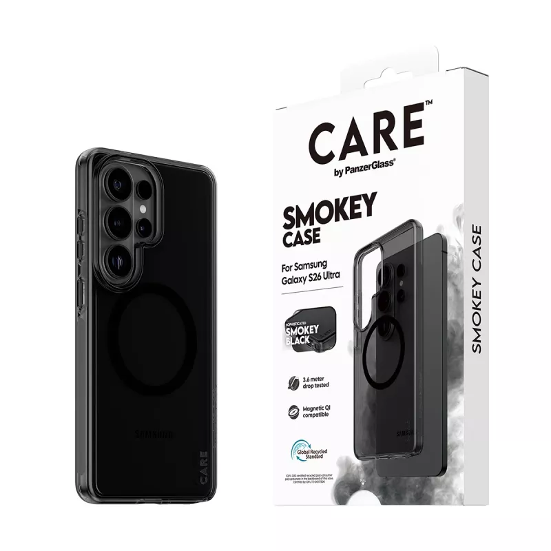 Kaitseümbris PanzerGlass CARE Urban Explorer Case Smokey musta Qi-ga Samsung Galaxy S26 Ultral