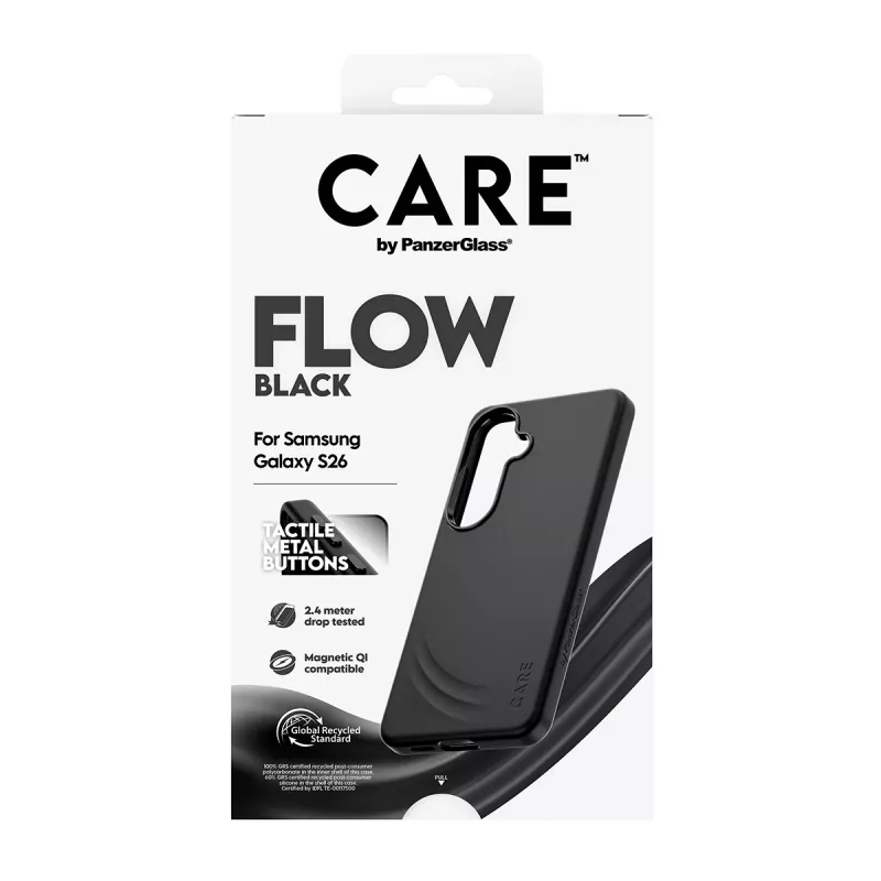PanzerGlass CARE™ by ® Flow ümbris Must, Qi-ga Samsung Galaxy S26