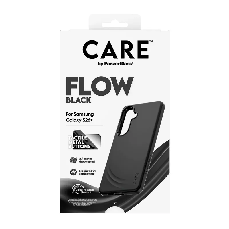 PanzerGlass CARE™ by ® Flow ümbris must Qi-ga Samsung Galaxy S26+