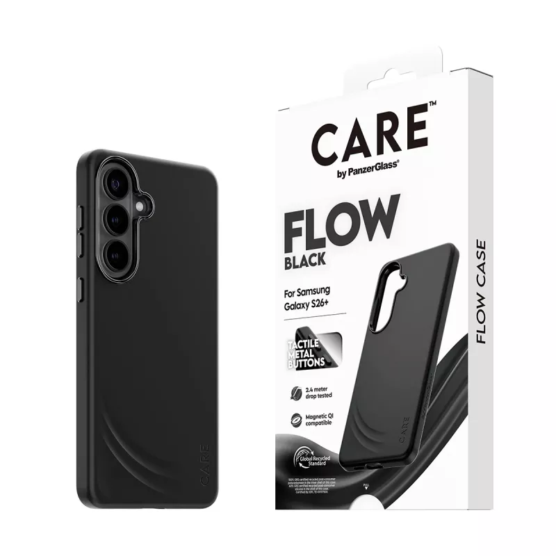 PanzerGlass CARE™ by ® Flow ümbris must Qi-ga Samsung Galaxy S26+