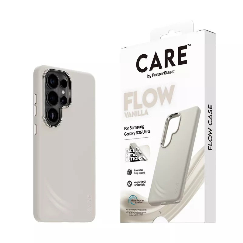 PanzerGlass CARE™ by ® Flow Case Vanilla w. Qi Samsung Galaxy S26 Ultra