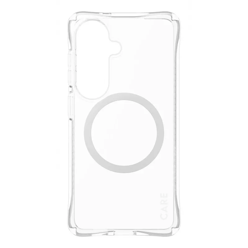 Kaitsev telefonikott PanzerGlass CARE Samba läbipaistev valge Qi-ga Samsung Galaxy S26-le